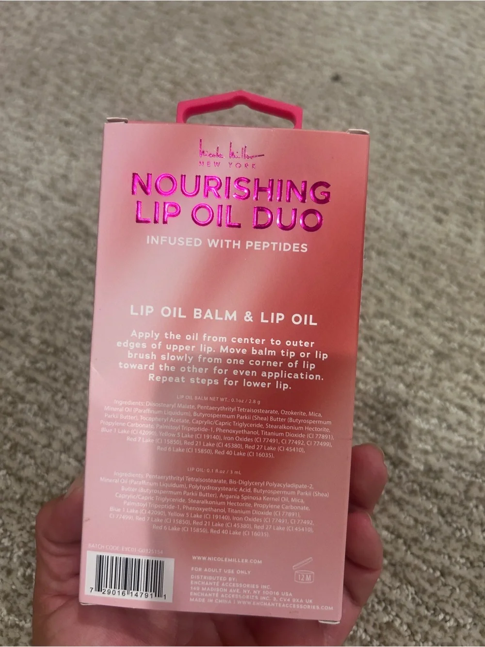 Nicole Miller Lip Oil Duo - Pink Tones